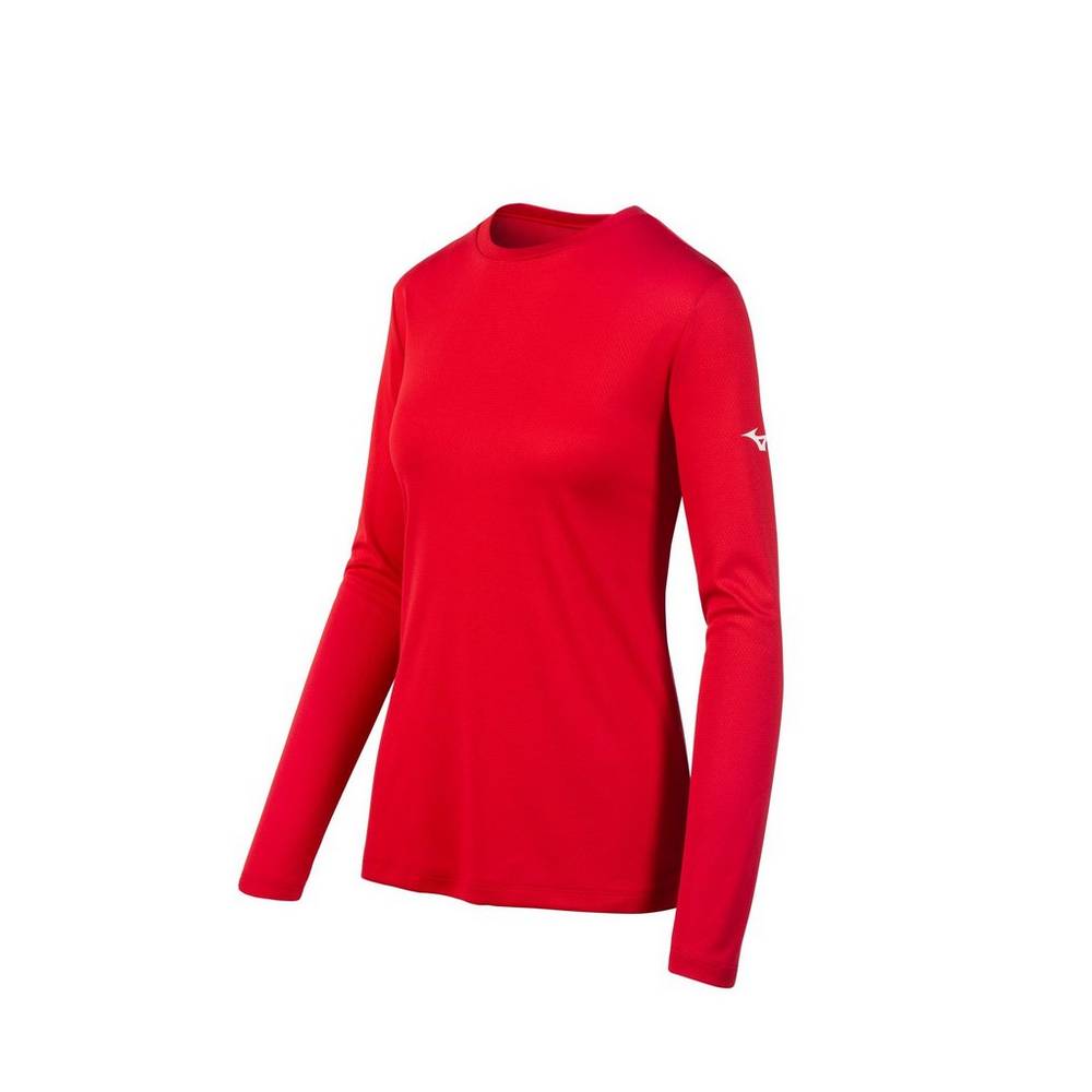 Womens Mizuno Long Sleeve T-Shirts Red Philippines (VLPSDQ094)